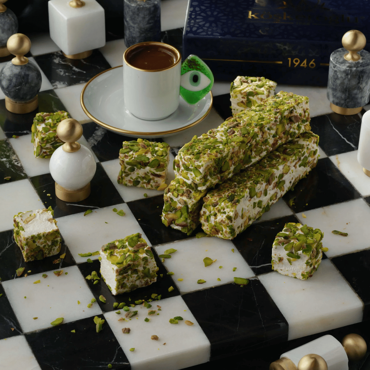 Antep Fıstıklı Marshmalow Lokum Kg
